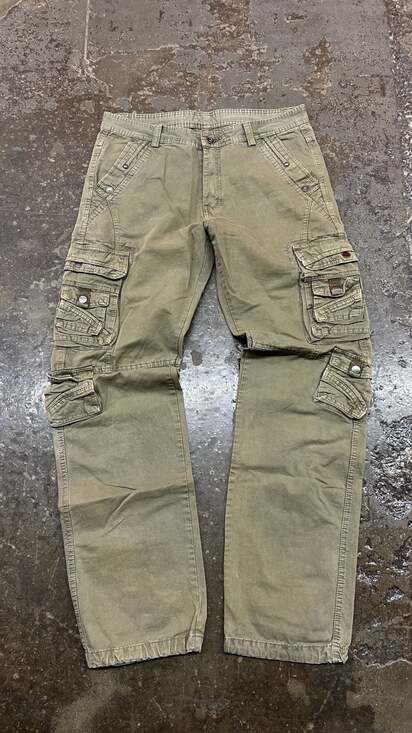 Standard Other - Y2K Streetwear Cargo Pants Size 34 Olive Green Multi-Pocket